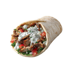 Delicious Gyro in Pita Bread with Tzatziki Sauce
