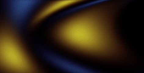 Blurred neon color flow, dark  yellow blue black color gradient background, grainy texture effect, futuristic banner design.
