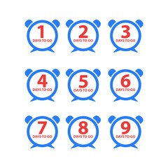 Countdown Icon Set – Numbers 1 to 10 for Launches and Promotions