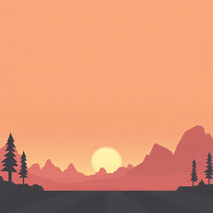 sunset over mountains