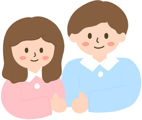 귀여운 신혼부부 couple 캐릭터 손그림