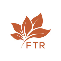 FTR Elegant Minimal Leaf Logo Design, FTR Later Logo, Botanical Nature Logo with Text, Clean Botanical Logo Design, Abstract Nature Brand Icon. 
