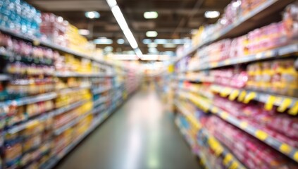Fototapeta premium Blurred supermarket aisle (12)