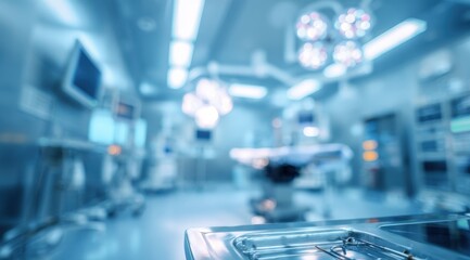 Blurred, sterile surgical room