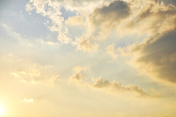 Beautiful storm clouds on a summer night with pinks and blues.