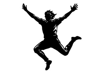  Man Jumping with Joy Silhouette