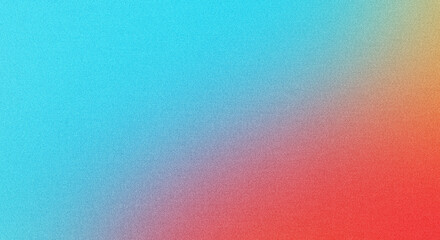 Grainy gradient abstract background with noise texture effect in orange red blue summer poster design