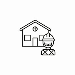 builder house building icon sign vector