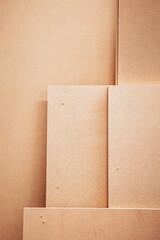Stacked MDF Boards in Workshop Interior