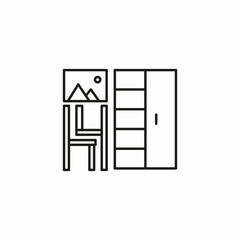 furniture and painting icon sign vector