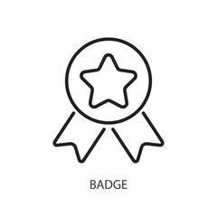 Quality badge thin line icons.