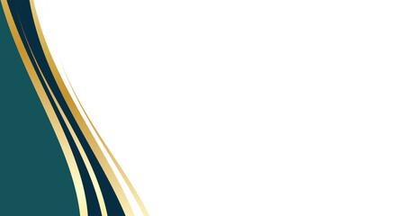 Abstract certificate background, dark green gold wave at left side