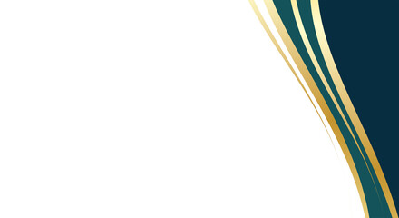 Abstract certificate background, dark green gold wave at right side