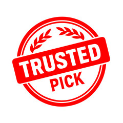 Trusted Pick Badge in Solid Silhouette Style, Ideal for Featured Recommendations and Top Selections, Editable Formats: AI, EPS, JPG, PNG, Ideal for Both Digital and Print Use
