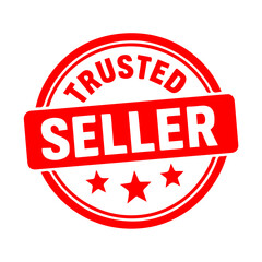 Trusted Seller Badge in Solid Silhouette Style, Ideal for Verified Vendors and Reliable Online Stores, Editable Formats: AI, EPS, JPG, PNG, Ideal for Both Digital and Print Use
