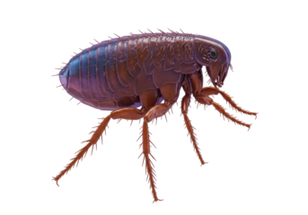 Isolated Detailed Microscopic Image of a Flea Parasite