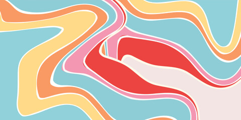 Colorful Retro Wavy Abstract Background Vector