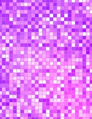 Fototapeta premium Abstract mosaic of purple and white squares, varying in brightness and saturation