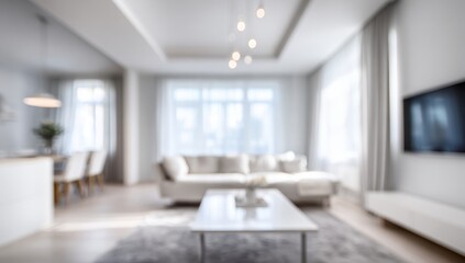 Fototapeta premium Blurred modern living room