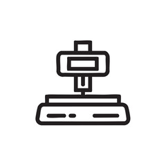 Fototapeta premium A black and white line drawing of a digital scale.