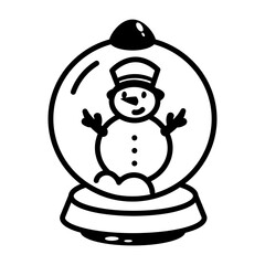 A hand drawn style icon showing snow globe
