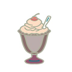 vanilla ice cream with strawberry