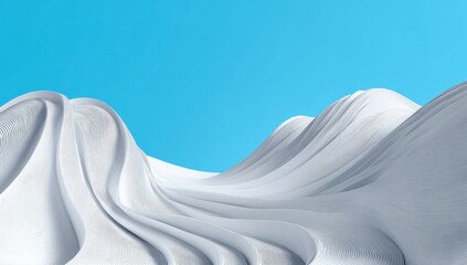 Abstract white mountains against a bright blue sky