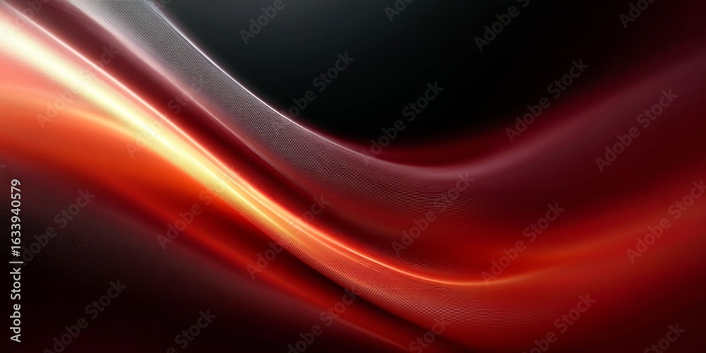 Canvas Prints stunning modern dark abstract wallpaper featuring gleaming red waves and dynamic smooth gradients