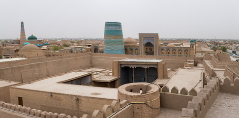 View of Itchan Kala, the walled inner town of the city of Khiva