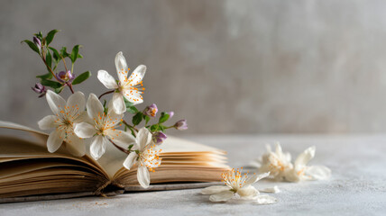 Recipe notebook with flowers blooming from pages beauty of homemade recipes