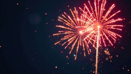 Fototapeta premium Dynamic firework bursts forming kaleidoscopic holiday shapes, rich color palette, photography, digital