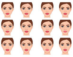 Various female face shapes