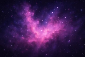 Naklejka premium Bright Pink Nebula in Outer Space With Stars