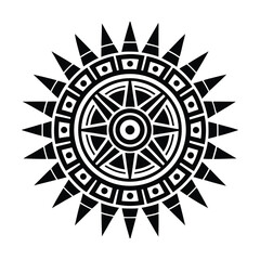 Aztec Sun Calendar Inspired Pattern
