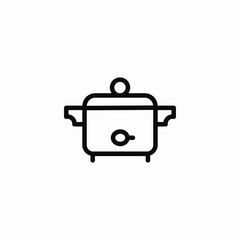 slow cooker appliance icon sign vector