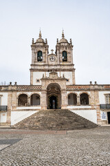 The famous Santuario de Nossa Senhora da Nazare, sanctuary of our lady. Nazare in Portugal