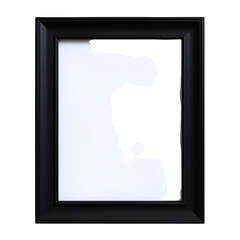 Fototapeta premium Abstract Black Ink Spill Effect on White Paper Within a Modern Black Picture Frame