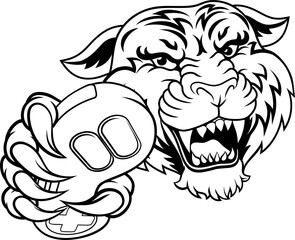Tiger Gamer Video Game Animal Sports Team Mascot