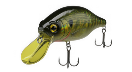 Fishing lure designed to attract predatory fish with its realistic appearance and enticing movement in the water isolated on transparent background