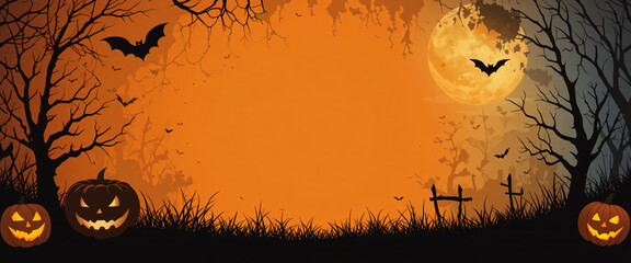 Halloween header, halloween template with place for text and logo
