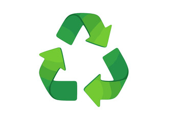 Obraz premium Green Recycling Symbol Vector Icon, Spinning 3D Arrows, Eco-Friendly Sustainable Loop, Environmental Conservation Concept, Recycle Logo, Circular Economy, Waste Reduction, Transparent Background