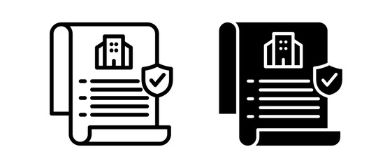 Governance Policy multiple icon set of two.line and glyph vector illustrationn