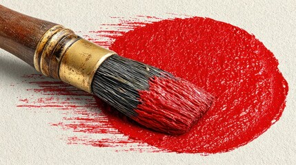 Paint Brush Red Circle Mark on Transparent Background with Red Scribble Highlight