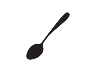spoon silhouette vector on white background