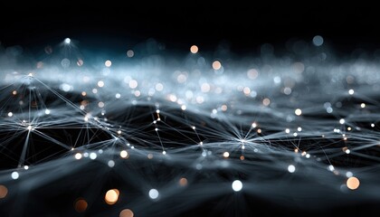 Abstract network of glowing points and lines