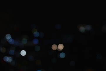 Abstract Nightscape OutofFocus City Lights Against a Black Backdrop.