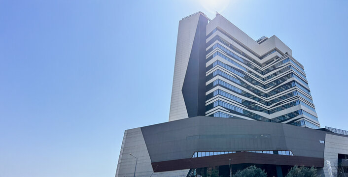 Low Angle View of the Modern Medicana Hospital Building