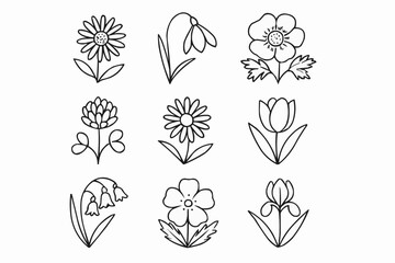 set of flower icons