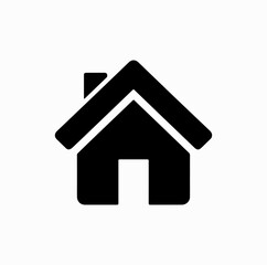 Fototapeta premium Simple Home Icon – Black Vector Silhouette with Triangular Roof