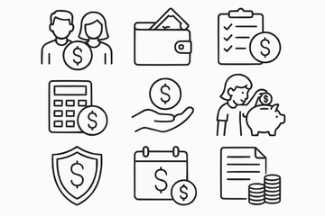 personal finance icons set